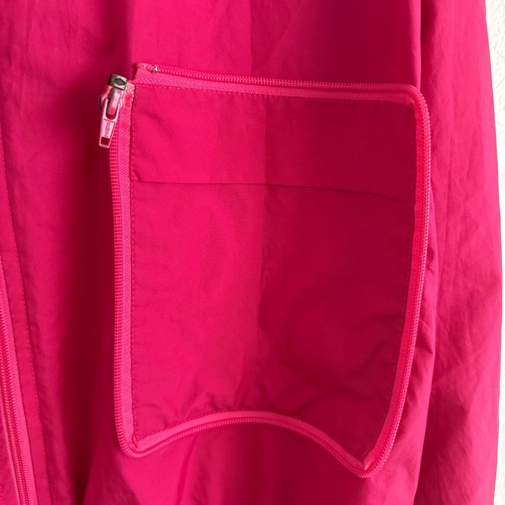 Vintage Rain Jacket Womens XL Pouch Wear Pink Oversized Lightweight 80s 90s - Picture 4 of 10